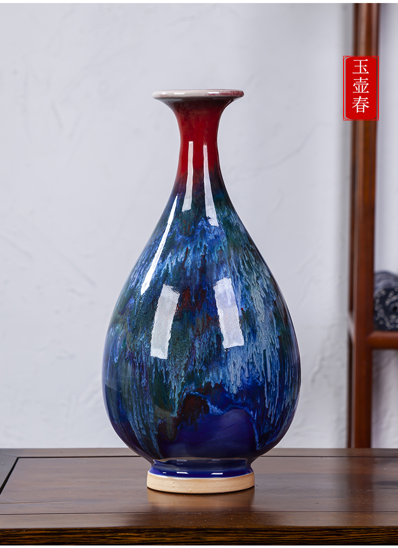 Jingdezhen ceramics up with jun porcelain vases, flower arranging rich ancient frame the sitting room of Chinese style household adornment handicraft furnishing articles