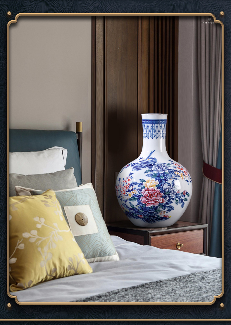 Pearls of jingdezhen ceramics glaze furnishing articles hand - made vases, flower arranging new Chinese TV ark, sitting room adornment handicraft