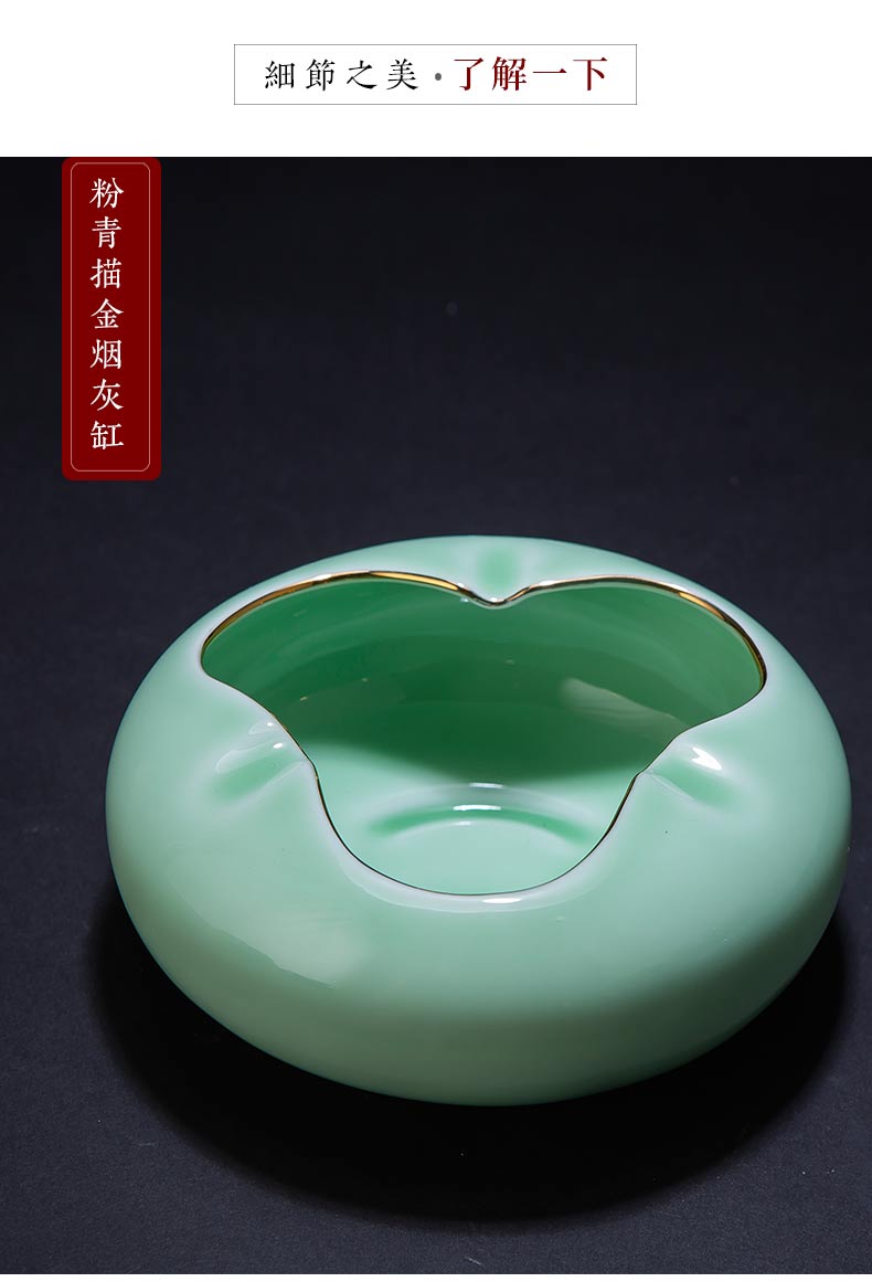 Jingdezhen ceramic fuels the ashtray ideas of new Chinese style household living room office windproof craft ornaments