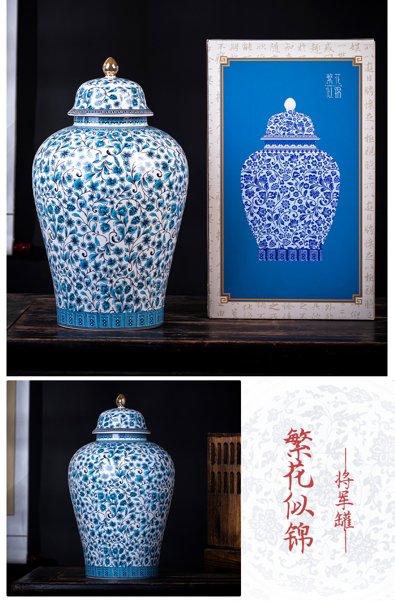 Archaize of jingdezhen ceramics powder enamel manual bound branch lotus caddy fixings household sealed container storage jar of gift boxes