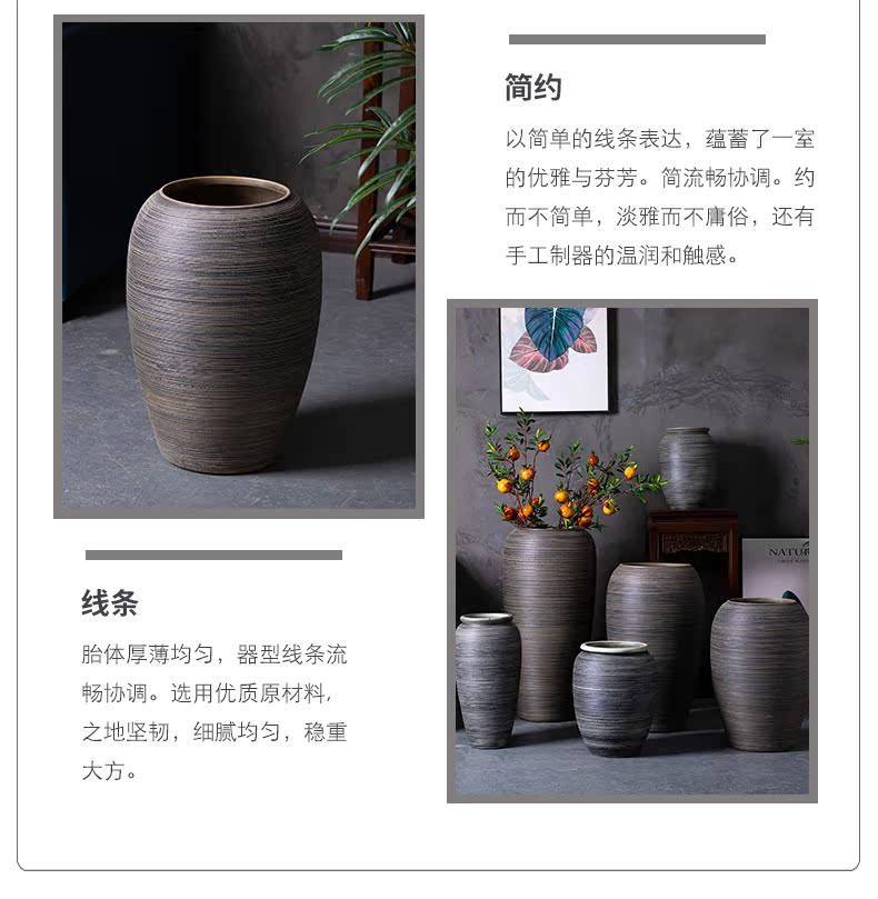 Jingdezhen ceramic vase large landing place, sitting room of I and contracted dry flower adornment to heavy European arranging flowers