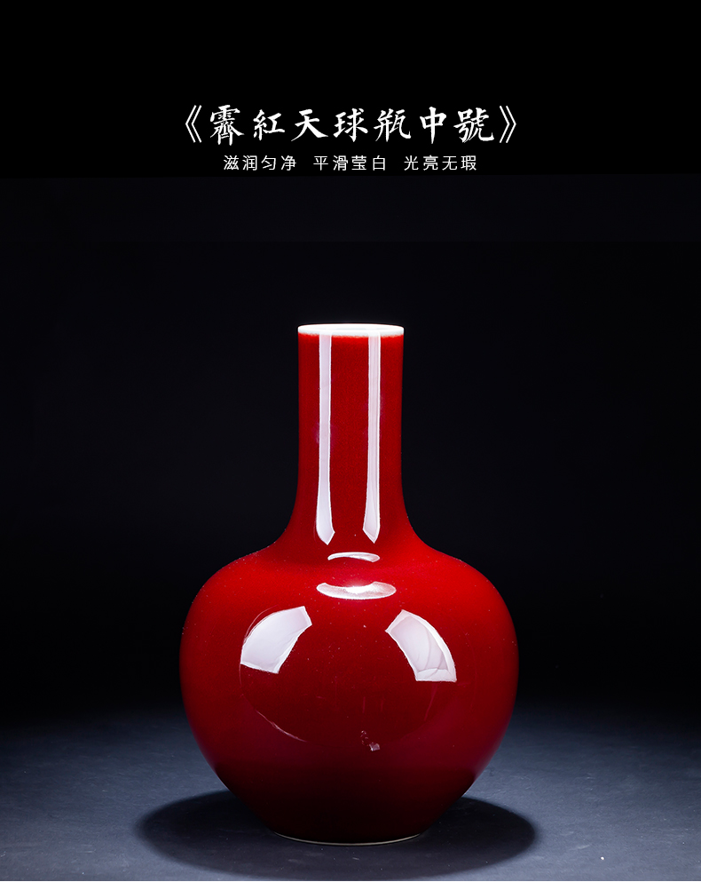 Jingdezhen ceramic antique ji red vases, flower arranging rich ancient frame the sitting room of Chinese style household furnishing articles large tree