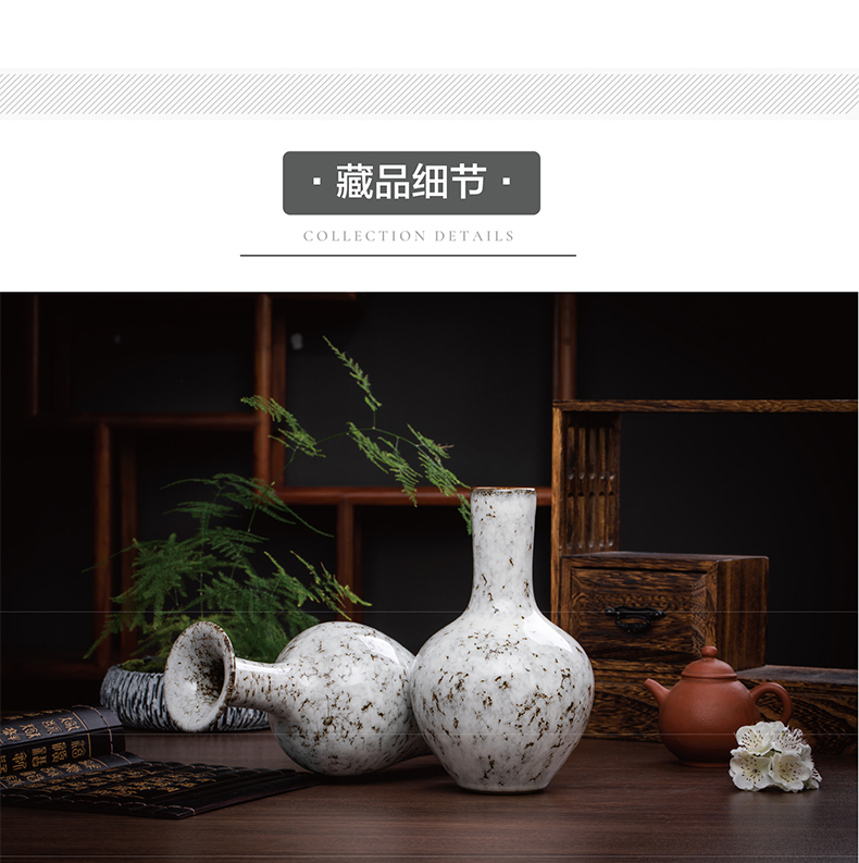 Jingdezhen ceramic vase furnishing articles sitting room variable RuJin glaze antique porcelain, Chinese ancient frame decoration decoration