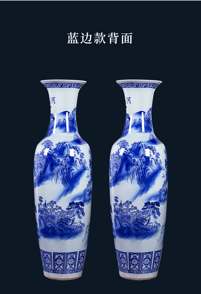 Jingdezhen ceramics big blue and white porcelain vase splendid sunvo hotel decoration furnishing articles be born a large living room