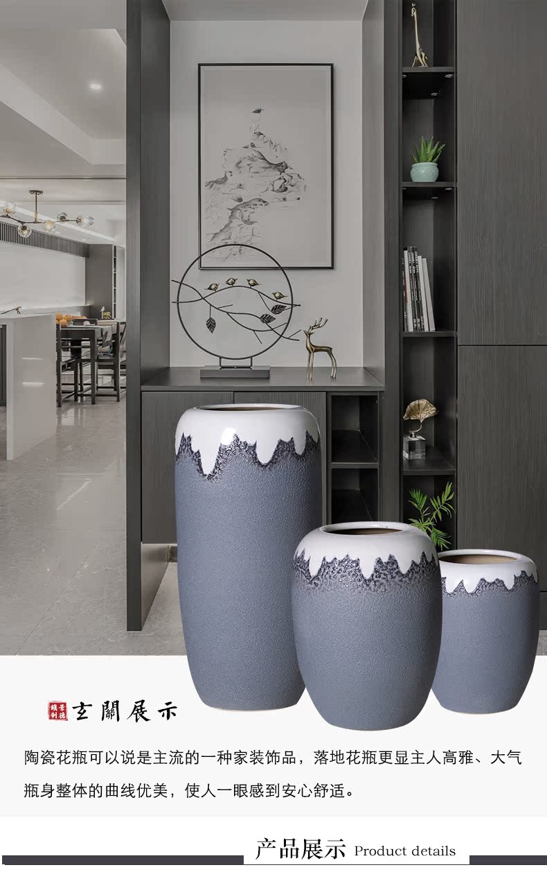 Jingdezhen ceramic vase large landing place, sitting room of I and contracted dry flower adornment to heavy European arranging flowers