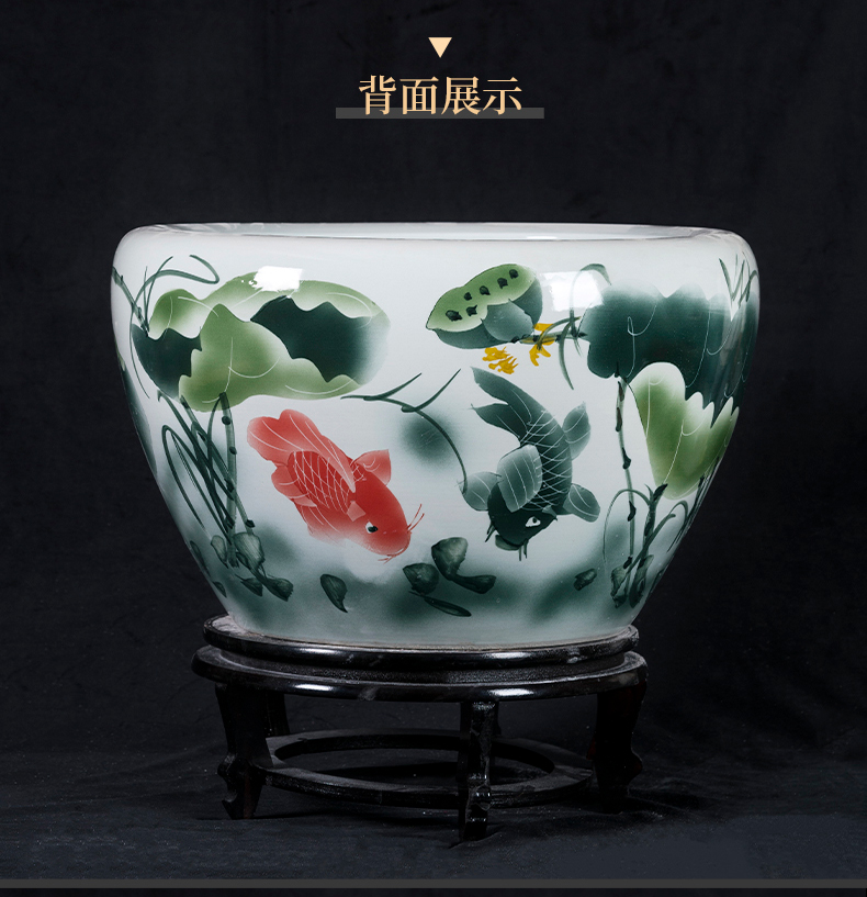 Jingdezhen ceramic hand - made aquarium large home sitting room landscape garden floor furnishing articles is suing green plant adornment