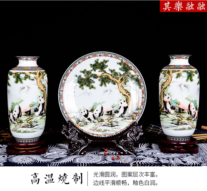 Jingdezhen ceramics three - piece floret bottle decoration in Chinese landscape painting home flower arrangement sitting room adornment is placed