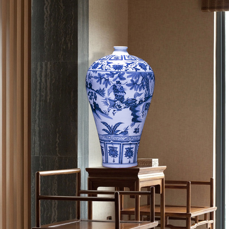 Jingdezhen ceramics archaize yuan blue and white porcelain vases, flower arranging, the sitting room porch decoration of Chinese style household furnishing articles