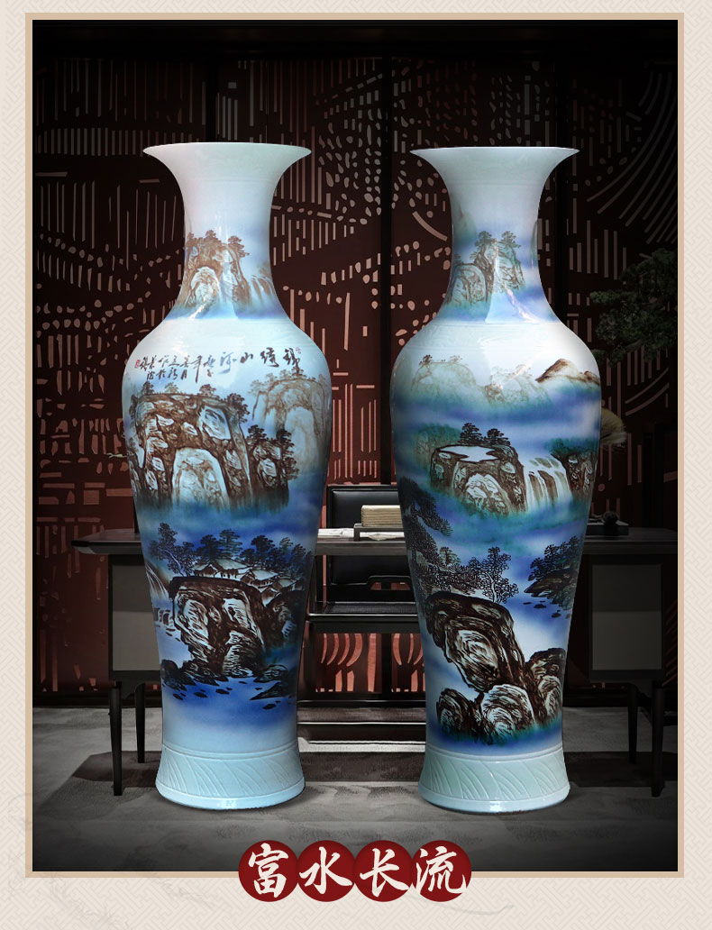 Jingdezhen ceramics of large vases, hand - made hotel opening gifts sitting room place of blue and white porcelain household act the role ofing is tasted