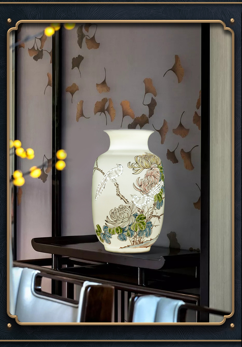 Jingdezhen ceramic paint hand - made vases furnishing articles sitting room flower arranging office of new Chinese style decoration porcelain arts and crafts