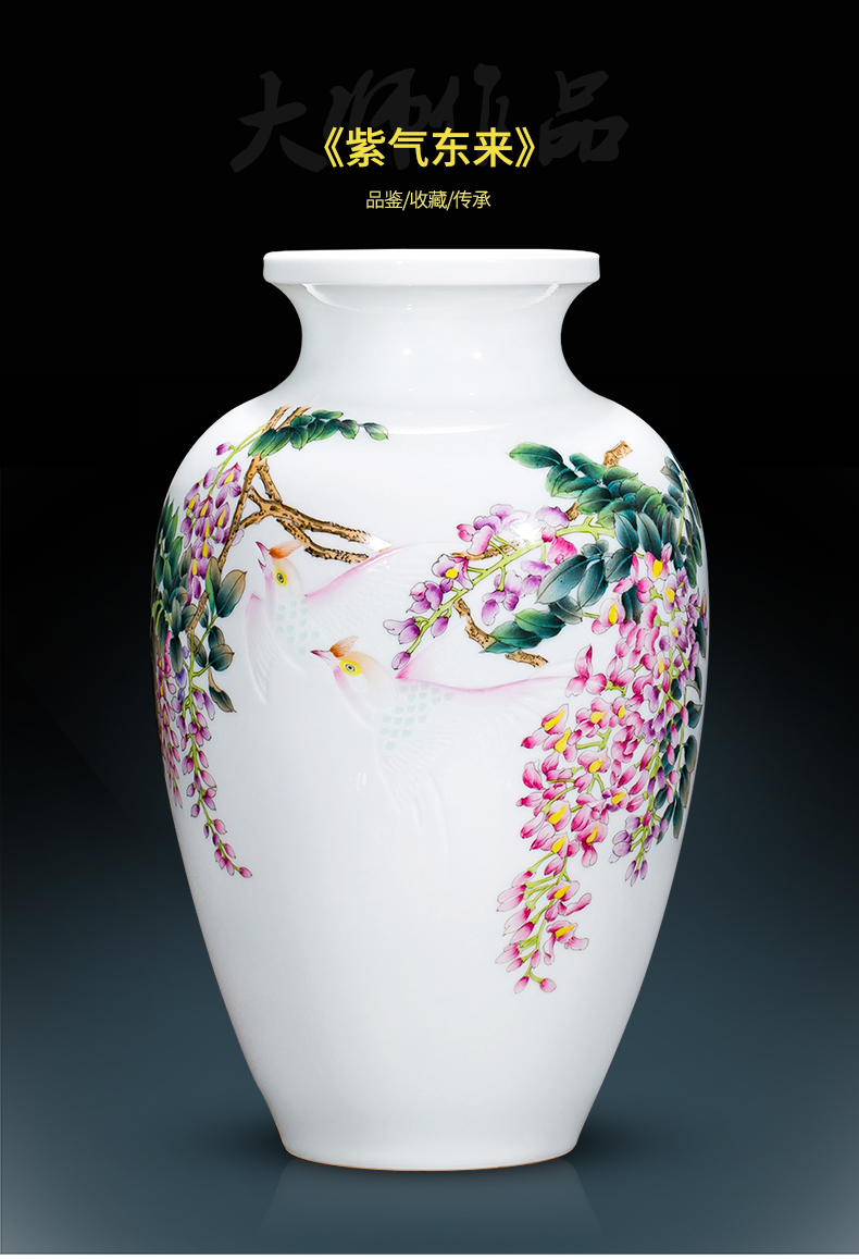 Famous master of jingdezhen ceramics hand - made pastel MeiKaiWuFu vase Chinese wine sitting room adornment is placed