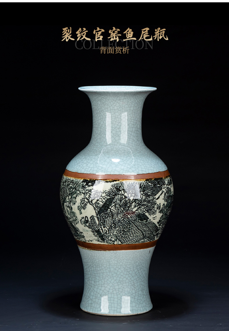 Imitation song dynasty style typeface jingdezhen ceramics up crack qingming scroll Chinese archaize sitting room rich ancient frame decorative furnishing articles