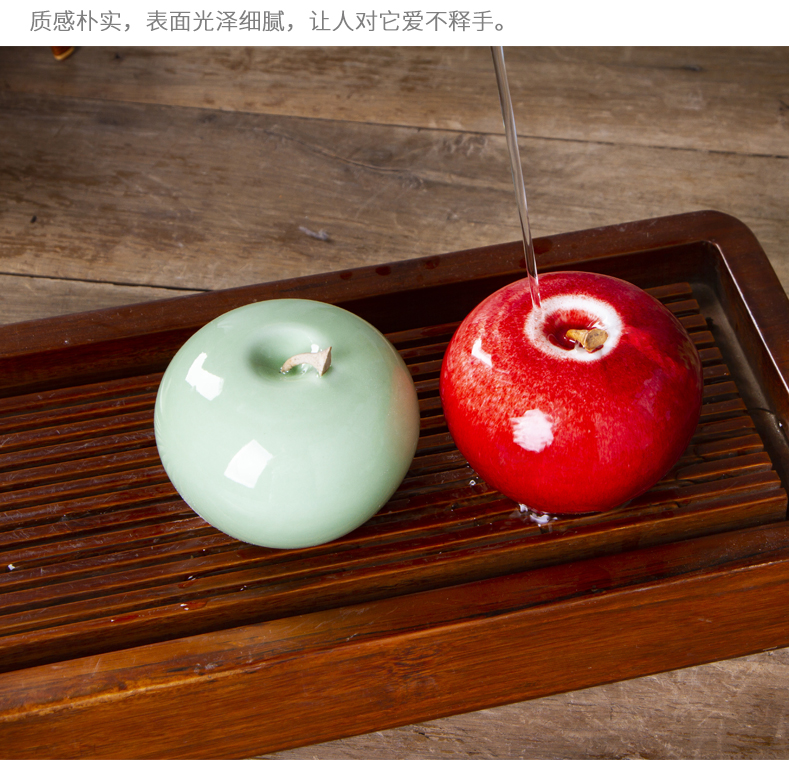 Jingdezhen ceramics mini red apple furnishing articles wine TV ark, sitting room adornment creative wedding gift