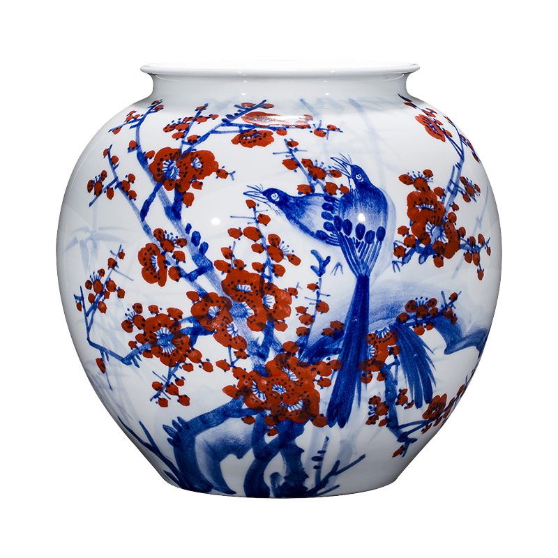 Jingdezhen ceramics pot - bellied pot vase master Chinese antique hand - made porcelain home sitting room adornment is placed