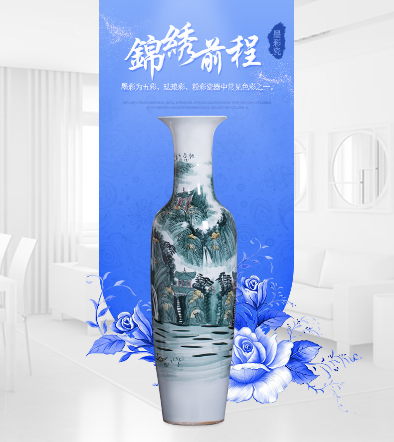 Jingdezhen ceramics hand - made bright future of large vases, sitting room adornment is placed hotel opening gifts