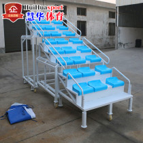 Watch Terri Athletics Sports Ground Mobile telescopic view bench seats 24 Referee End Clocking Bench referees desk