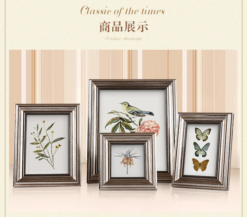 Khung ảnh được thiết lập ở Châu Âu 5 inch 6 inch 7 inch 8 inch 10 inch 12 inch A4 inch Mỹ khung in phẳng cộng với khung ảnh - Kính mắt kính cận
