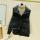 Autumn and winter new style white duck down vest vest for women warm and slimming versatile knitted splicing vest jacket