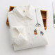 2022 autumn and winter literature and art small fresh chandelier embroidery plus velvet cotton shirt female students warm white bottoming shirt