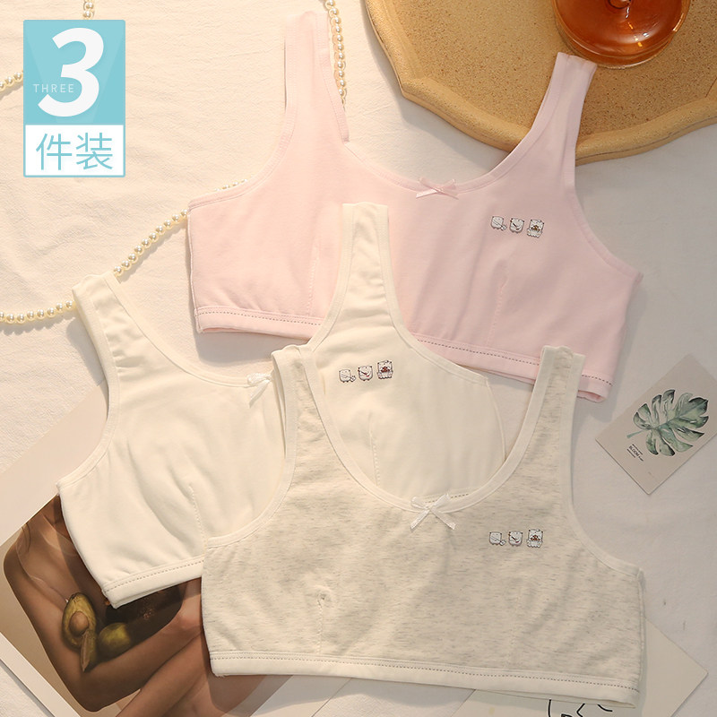 12 girls small vest development period student girl underwear 18 years old high school junior high school student anti-bump puberty bra summer