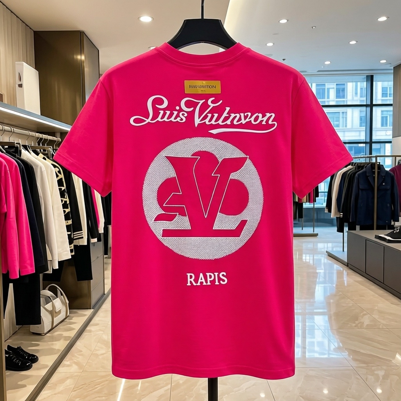 Hong Kong Lv K Store Men's Trendy Casual Shenzhen Nanyou Brand High-Quality Replica Luxury Embroidered Letter Short-Sleeve T-Shirt