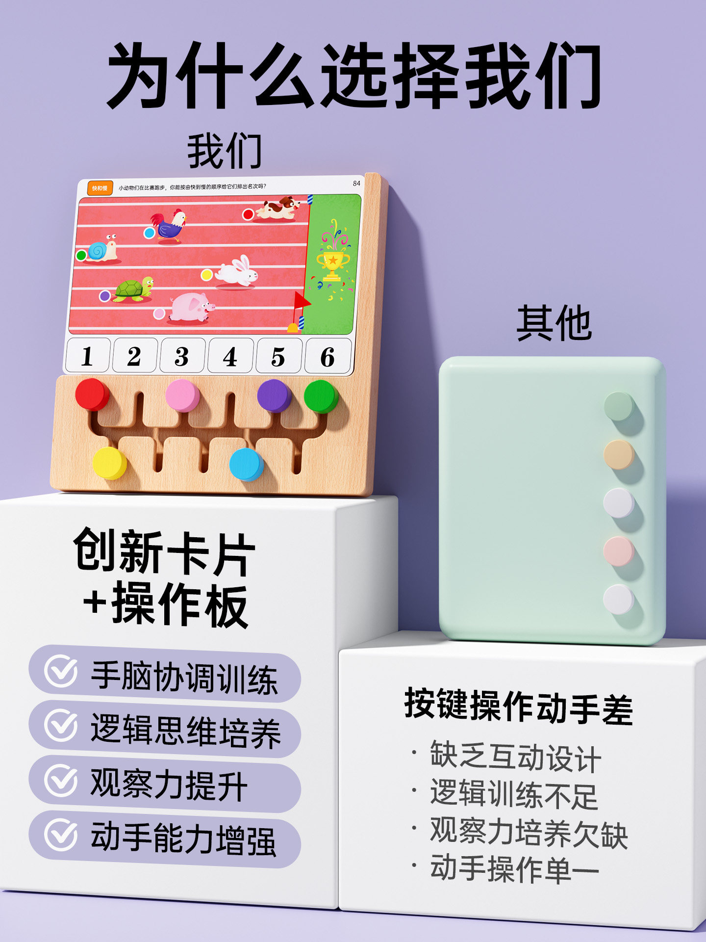 Children's Educational Board Games for Ages 3 to 6, Focus and Brain Logical Thinking Training Toys, Whole-Brain Development Teaching Aids