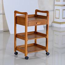 Solid Wood beauty cart hairdressing tool cart three-layer with drawer beauty shelf hair salon beauty salon trolley