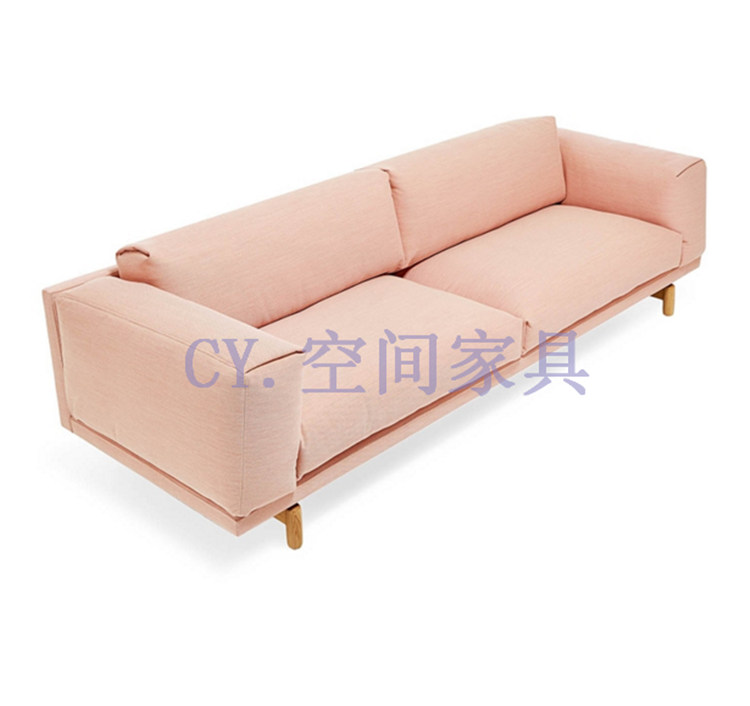 Thiết kế nội thất sofa gỗ rắn Bắc Âu cổ điển kinh doanh bình thường ghế sofa mini