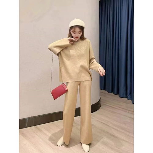 Демисезонный комплект, трикотажный модный свитер для отдыха, оверсайз