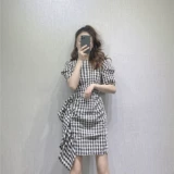 Ретро приталенное платье, 2021 года, французский ретро стиль, изысканный стиль, подходит для подростков