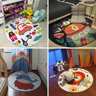 Trẻ em phòng phim hoạt hình anime vòng thảm nghiên cứu phòng ngủ cloakroom tầng mat ghế máy tính ghế xoay treo màu xanh mat