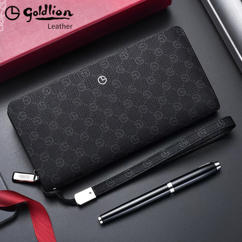 Goldlion Men's Genuine Leather Long Wallet 2026 New Model Wallet Phone Bag Dual-Use Clutch Bag Men's Handbag Goldlion Men's Genuine Leather Long Wallet 2026 New Model Wallet Phone Bag Dual-Use Clutch Bag Men's Handbag