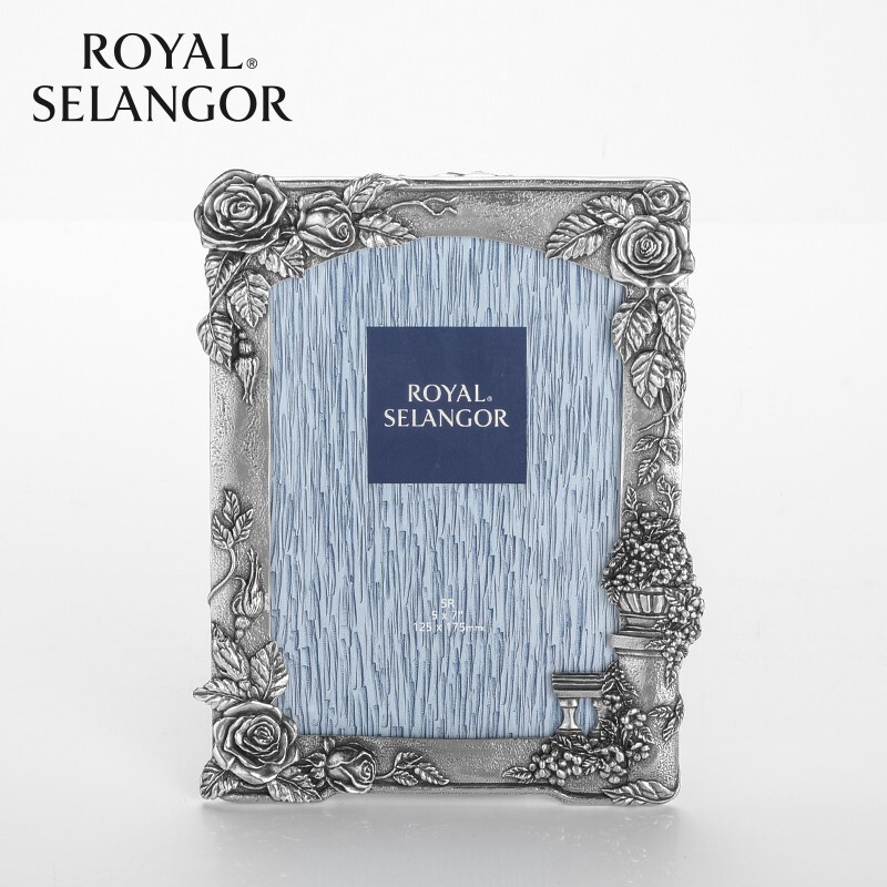 Royal Selangor Malaysia Tin Rose Garden Photo Frame Emotions and Memories 7inch