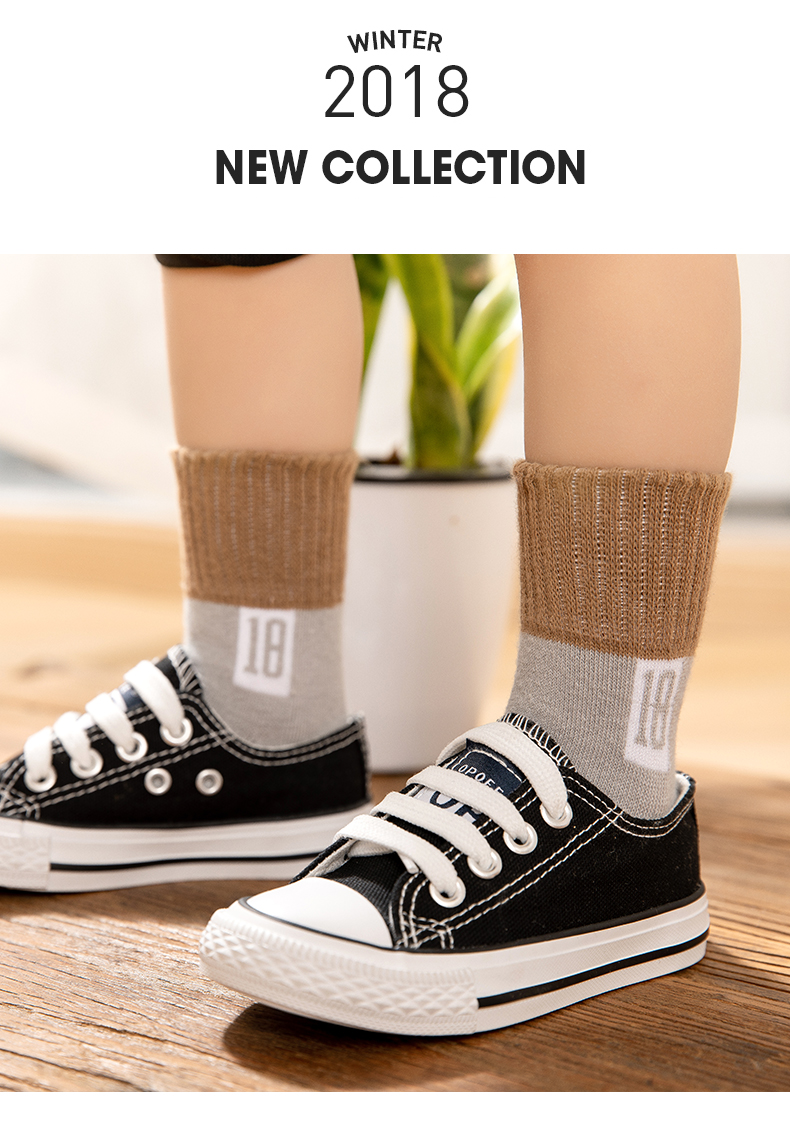 Vớ trẻ em cotton dày mùa đông cộng với vớ nhung cho bé trai mùa thu và mùa đông bé trai và bé gái trong vớ vớ terry vớ ở trẻ lớn thời trang trẻ em