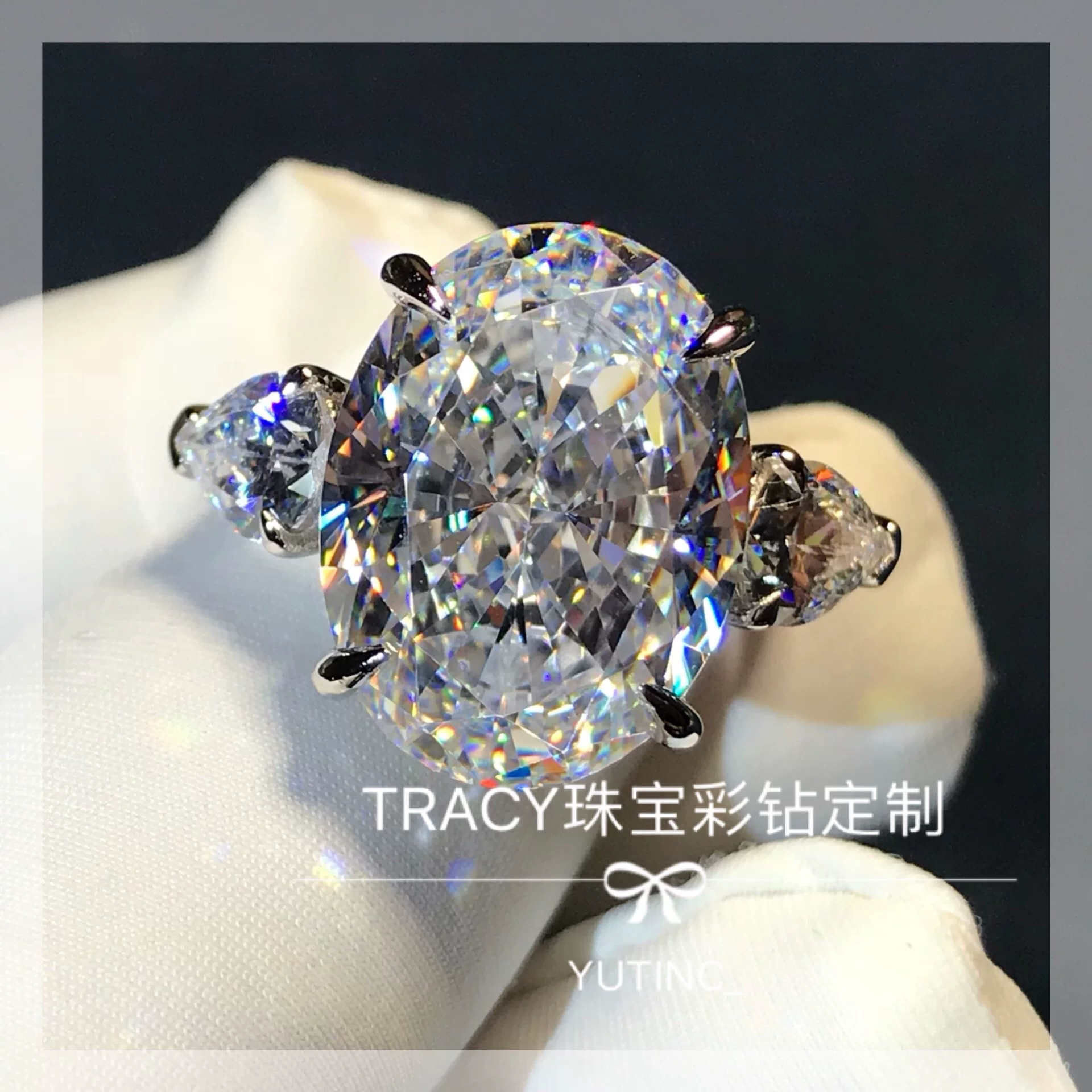Import synthesized wedding ring, 925 sample silver, 12 carat