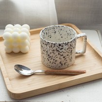 Retro Ins Splash Ink Dot Mark Cup Medieval Ceramic Water Cup Milk Coffee Cup Breakfast Cup Minimalist Couples Cup