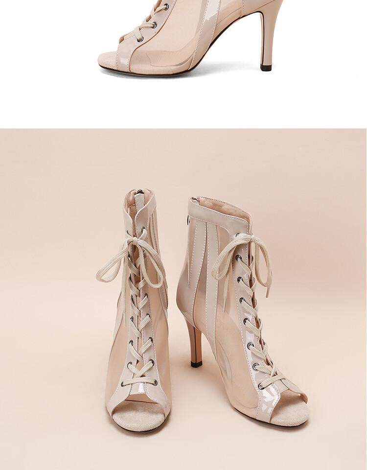 Летние короткие сапоги, ботинки, танцующие туфли на высоком каблуке, босоножки, большой размер Li Xiuxiu 