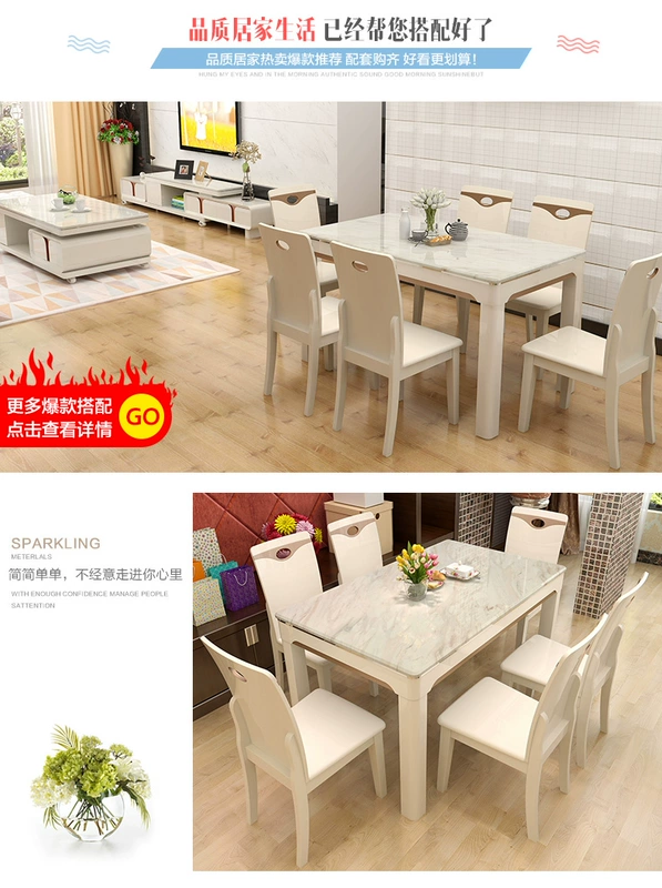 Kết hợp bàn ghế ăn hiện đại của FPVue Xin Bàn ăn bằng đá cẩm thạch kích thước lớn
