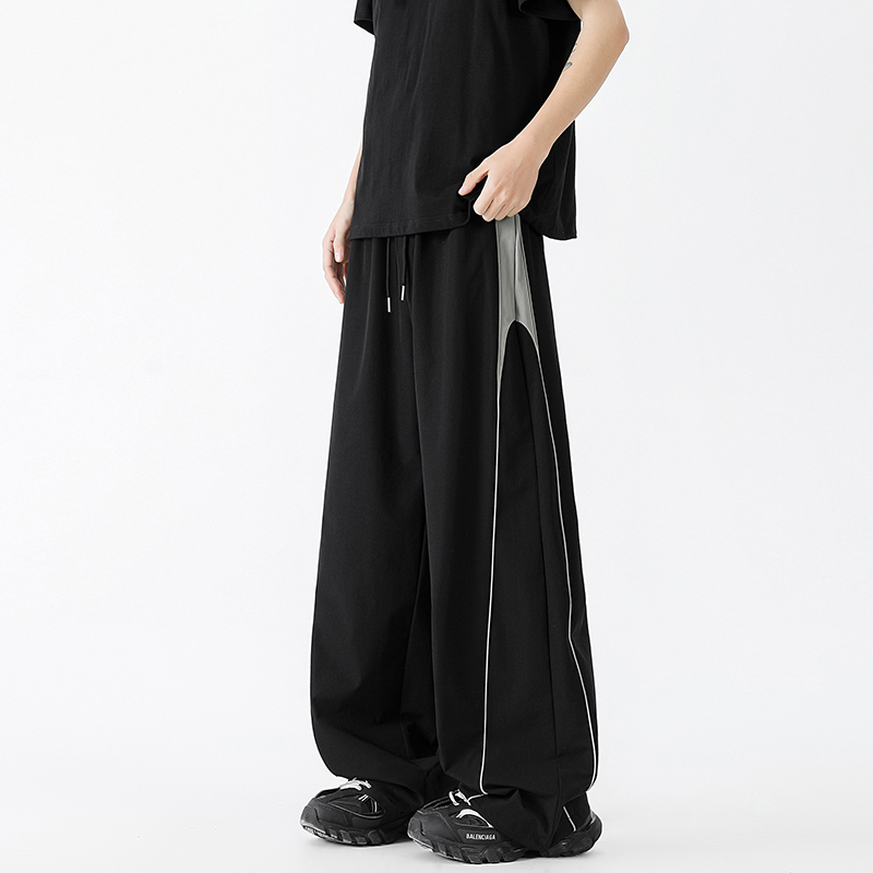 Lxs Studio Trendy American-Style Loose Straight-Leg Cargo Pants for Men, Summer Thin Casual Sports Quick-Dry Long Pants