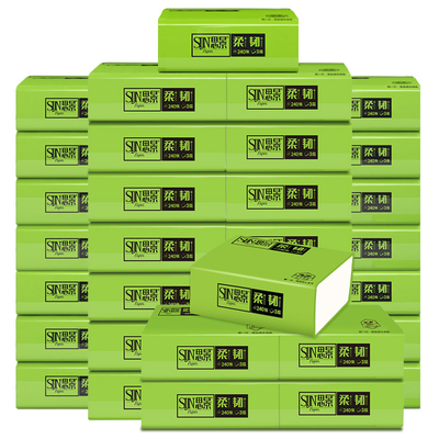 原生木浆不掉屑母婴纸巾3层80抽24包