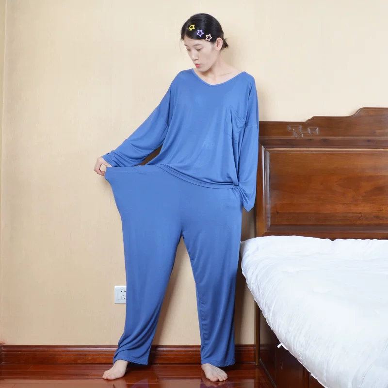 Длинный рукав, осенняя пижама, тонкие sexy штаны, комплект, плюс size