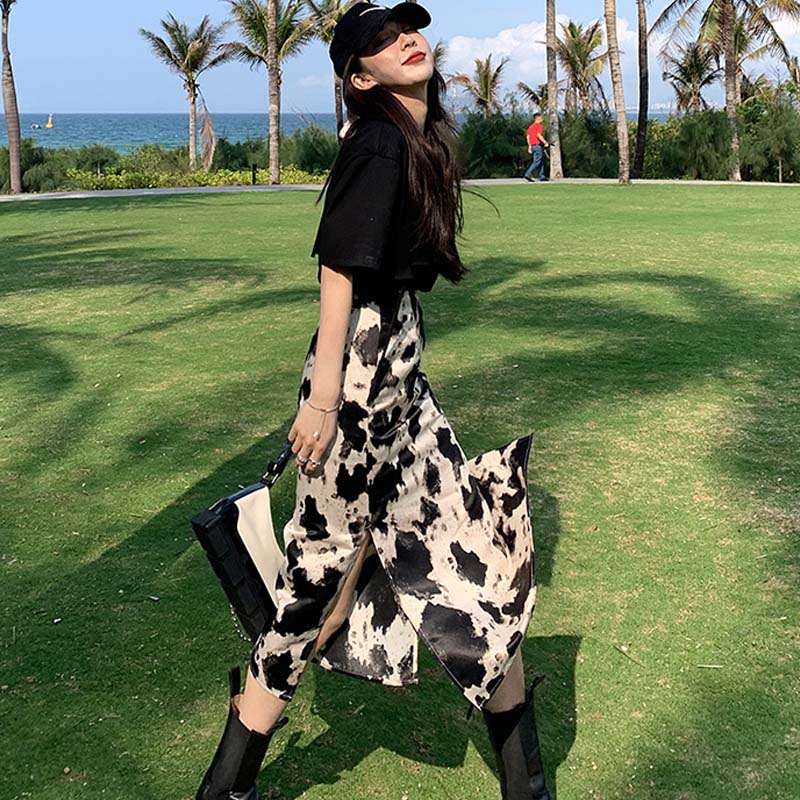 2022 New web Red Shuai Fried Street Salt Ensemble Sweet women's Salt Can Sweet Short Sleeves Skirt Two-piece Suit Women Summer