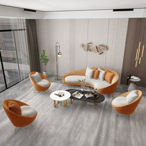 Nordic wrought iron sofa light luxury ins style simple leisure sofa reception room reception room curved sofa coffee table combination