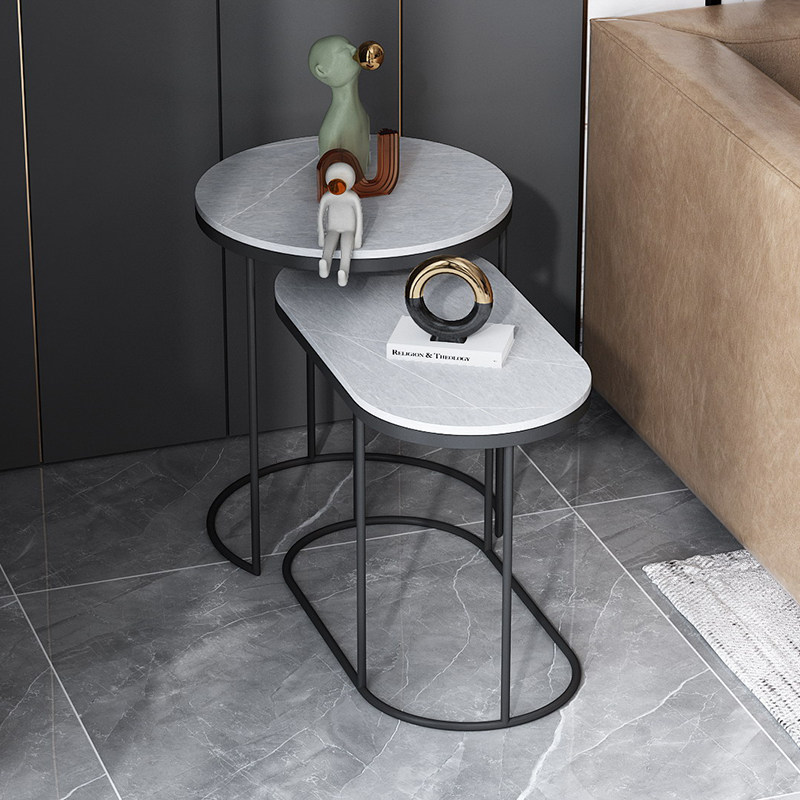 Light luxury rock slab side a few combination household small apartment sofa side cabinet corner a few modern minimalist wrought iron small tea table mini