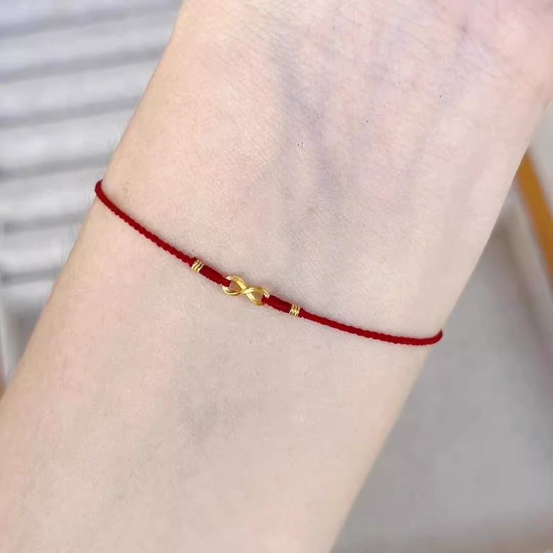 Möbius Strip Infinite Good Luck Red String Bracelet for the Year of the Snake, Handmade Braided Rope, Bring Wealth and Prosperity