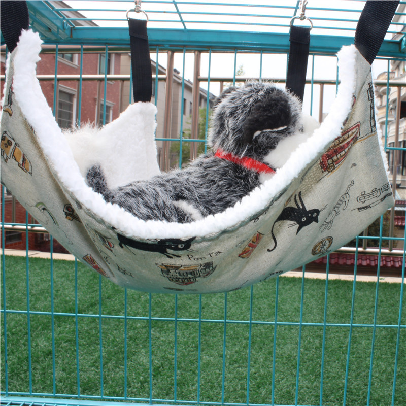 Cat Hammock Autumn Winter Pet Cat Mat Plus Suede Cat Iron Cage Hammock Hook Cat Bed Cat Bed Hamster Cage Hammock Pod big number