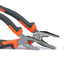 Steel shield S045001-S045007 vise Steel wire pliers 6 inch 8 inch pointed nose pliers Two-color handle oblique mouth oblique mouth pliers