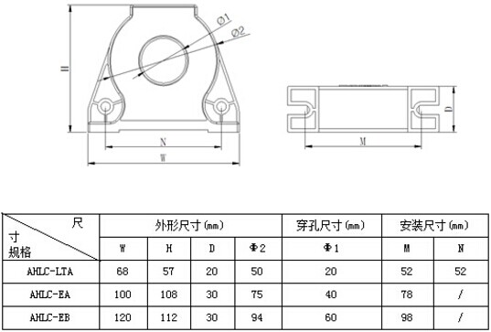 安科瑞AHKC-E霍尔闭口式开环电流传感器 输入0-(200-500)A 霍尔闭口式开环电流传感器,AHKC-E