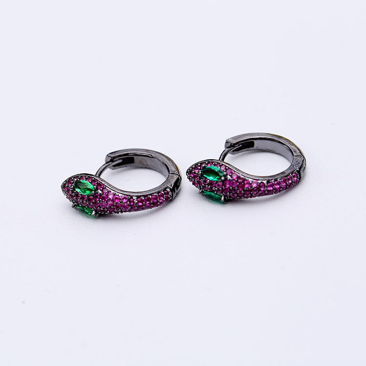Snake Earring & Purple Diamondrecommend    Same   925 silver needle   dinosaur   snake   crocodile   honeybee   eye   Earrings   Ear Studs   Ear clip