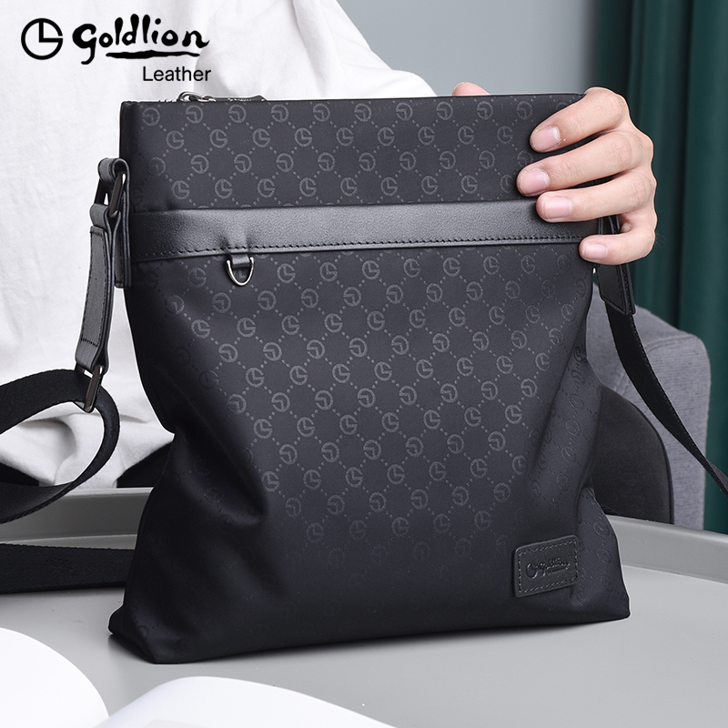 Goldlion Men's Shoulder Bag Crossbody Bag Casual Fashion Trendy Canvas Bag Travel Backpack Large Capacity Men's Bag